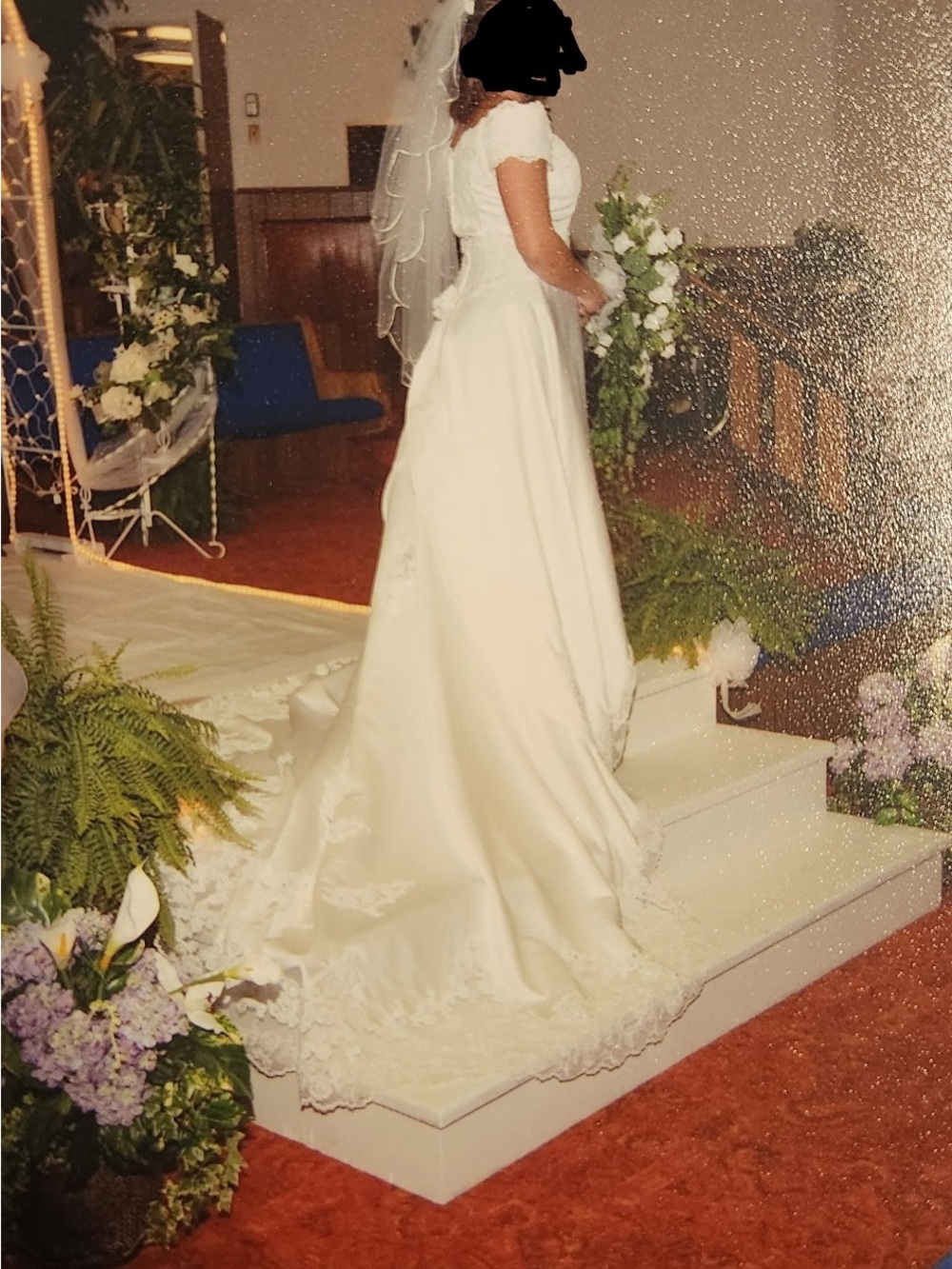 Classic Ivory Bridal Gown with Lace Trim